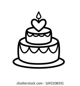 birthday cake icon design, flat style trendy collection