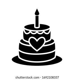 birthday cake icon design, flat style trendy collection
