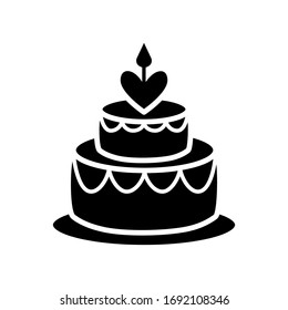 birthday cake icon design, flat style trendy collection