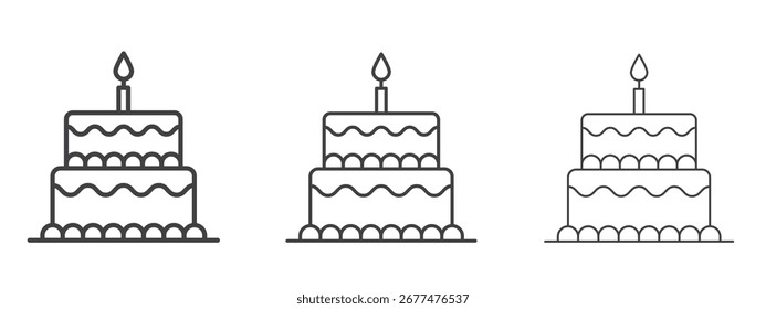 Birthday cake icon design, suitable for web, infographics, interface and apps.