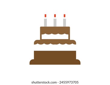 Birthday cake icon design template isolated illustration