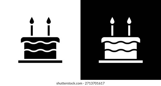 Colección de Vector de diseño de icono de pastel de cumpleaños.