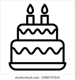 Birthday Cake Icon Element For Design