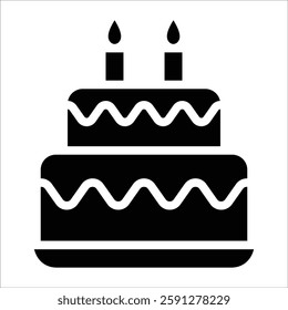 Birthday Cake Icon Element For Design