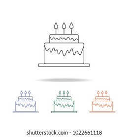 Birthday cake icon. Element of a party multi colored icon for mobile concept and web apps. Thin line icon for website design and development, app development. Premium icon on white background