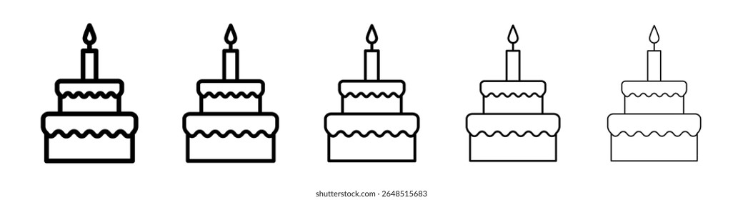 Icono de pastel de cumpleaños lleno de concepto de signo plano para el Diseño web.