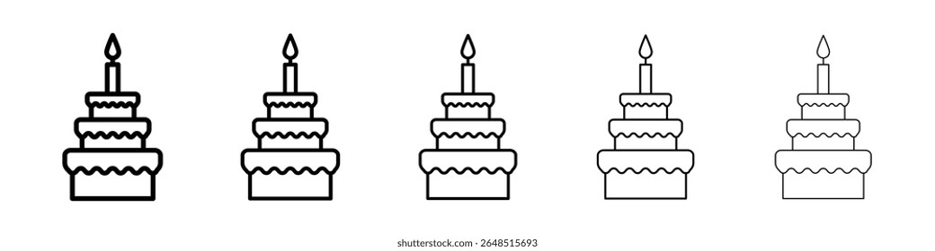 Birthday cake icon filled flat sign concept for web design.