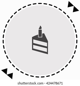 Birthday cake icon Flat Design. Isolated Illustration.