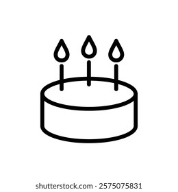 Birthday cake icon flat editable icon mark