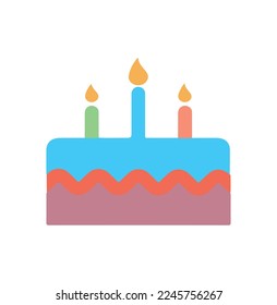 birthday cake icon flat isolated on white back ground.best choice for your great project