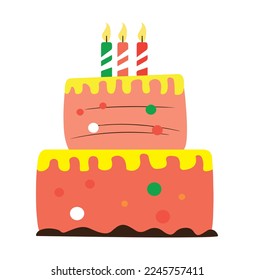 birthday cake icon flat isolated on white back ground.best choice for your great project