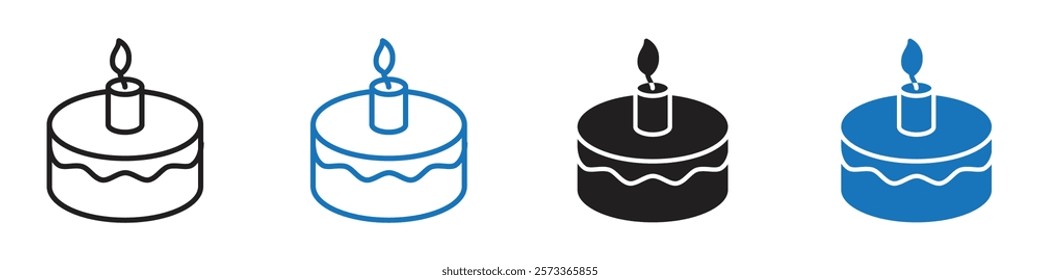 Birthday cake icon Flat line symbol