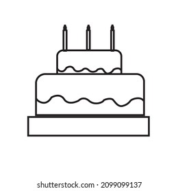 birthday cake icon in flat and simple design

