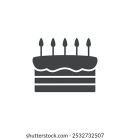 Birthday cake icon flat and simple set design
