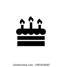 Birthday cake icon in flat style isolated on grey background. For your design, logo. Vector illustration.