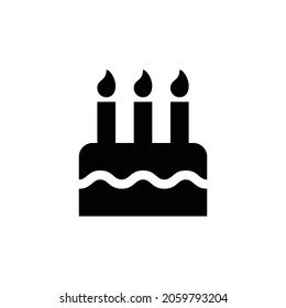 birthday cake Icon. Flat style design isolated on white background. Vector illustration