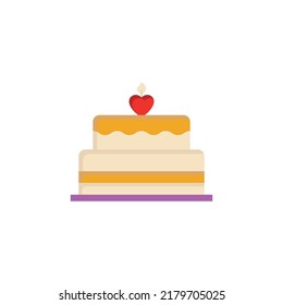 birthday cake icon flat style design. birthday cake icon vector illustration. isolated on white background.