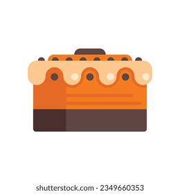 Birthday cake icon flat vector. Happy anniversary. Sweet party isolated
