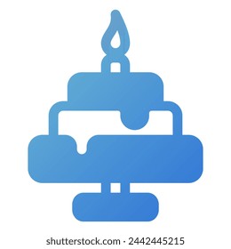 birthday cake icon in gradient style