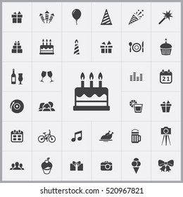 birthday cake icon. birthday icons universal set for web and mobile