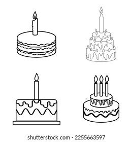 birthday cake icon illustration design