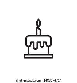 birthday cake icon, illustration vector template