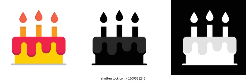Birthday cake icon illustration vector design