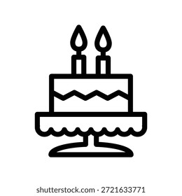 Icono de pastel de cumpleaños ilustración Plantilla de diseño de Vector
