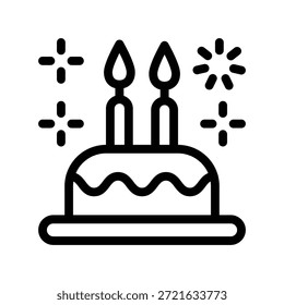 Ícone de bolo de aniversário ilustração modelo de design vetorial