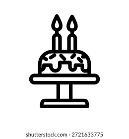 Ícone de bolo de aniversário ilustração modelo de design vetorial