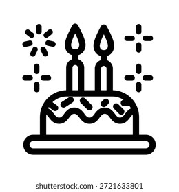 Birthday cake icon illustration vector design template