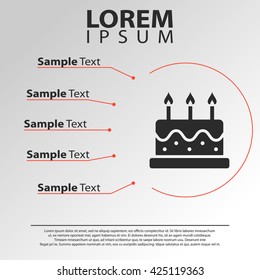 birthday cake icon. birthday cake infographics template