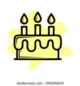 Birthday cake icon isolated on white background. Birthday cake icon in trendy design style for web site and mobile app. Birthday cake vector icon modern and simple symbol