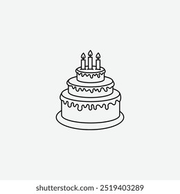Birthday cake icon isolated on white background