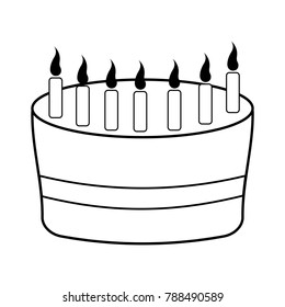 Birthday cake icon isolated on a white background, vector illustration