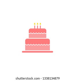 birthday cake icon isolated vector