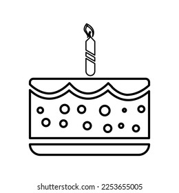 Birthday cake icon in Line Style