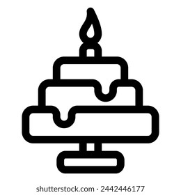 birthday cake icon in line style