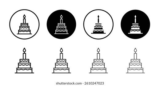 Birthday cake icon Logo symbol sign set