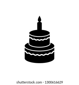 Birthday cake icon logo vector design