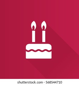 Birthday cake icon in Metro user interface color style. Food sweet celebration