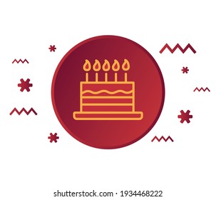 birthday cake icon. For mobile concept and web apps icon. Outline, birthday cake icon for website design and mobile.
