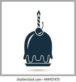 Birthday cake icon on the background