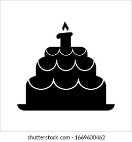 birthday cake icon on a white background .ep 10