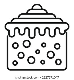 Birthday cake icon outline vector. Happy anniversary. Sweet party