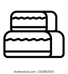 Birthday cake icon outline vector. Chocolate candy. Cocoa cream
