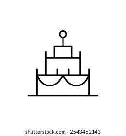 Geburtstagskuchen-Symbol Umrissvektor für Web-UI