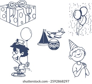 Birthday Cake Icon Outlined Line vector Set of Party icon. Party Festival pack symbol template for graphic and web design collection logo vector illustration Birthday lines icon set