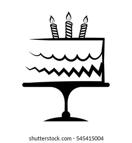 birthday cake icon over white background. vector illustration