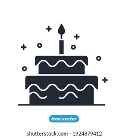 birthday cake icon. Party cake Festival symbol template for graphic and web design collection logo vector illustration